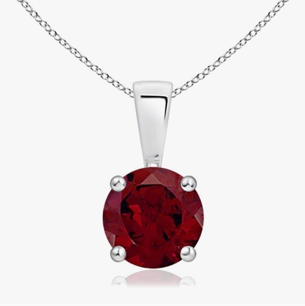 Angara Garnet Elegant Red Gemstone Pendant